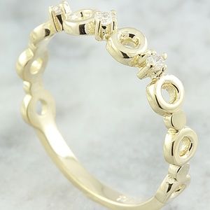 0.07 Carat Diamond 14K Yellow Gold Ring